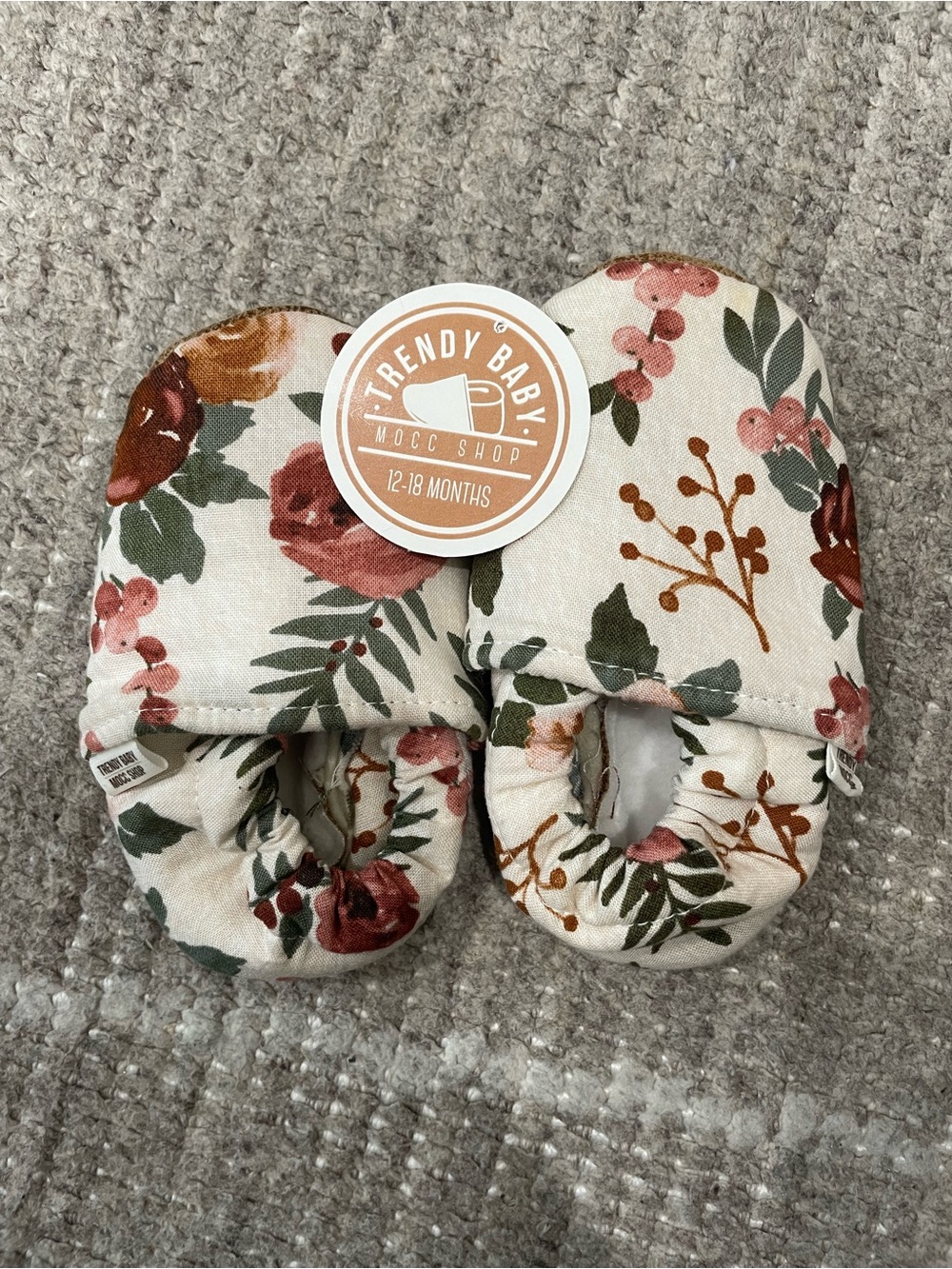 Trendy Baby Mauve Floral Moccasins